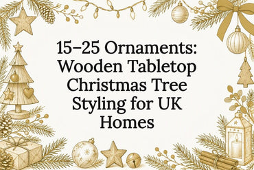 15–25 Ornaments: Wooden Tabletop Christmas Tree Styling for UK Homes